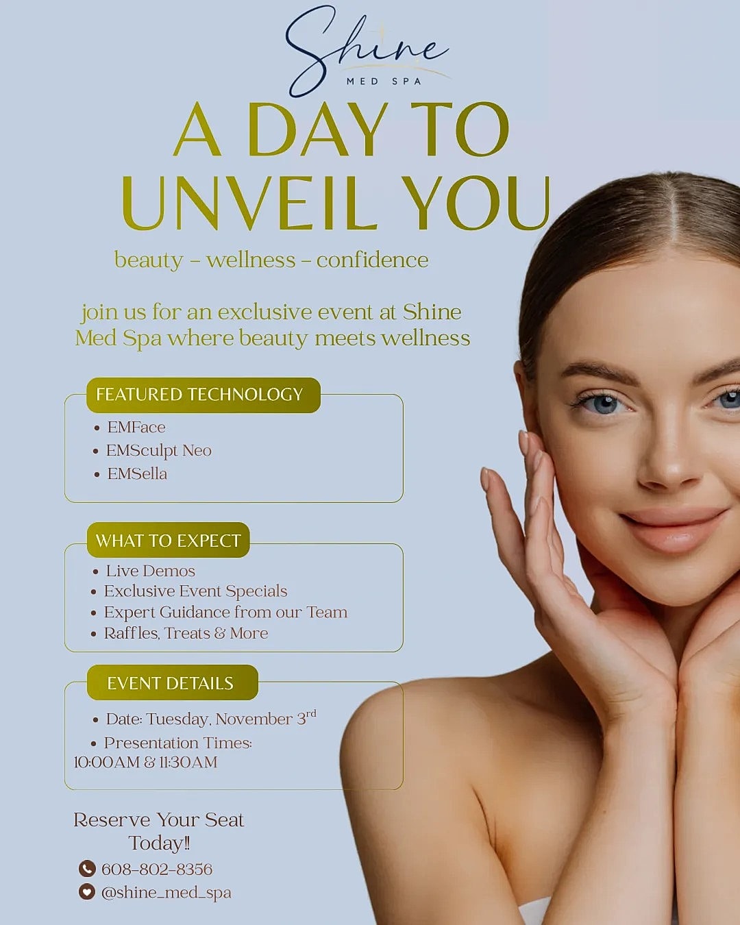 Shine Med Spa event promoting beauty and wellness.